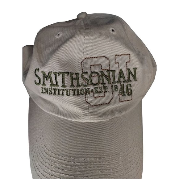 Smithsonian Institution Est 1846 Tan Baseball Hat Cap Perrin Adjustable Cotton - Picture 2 of 7